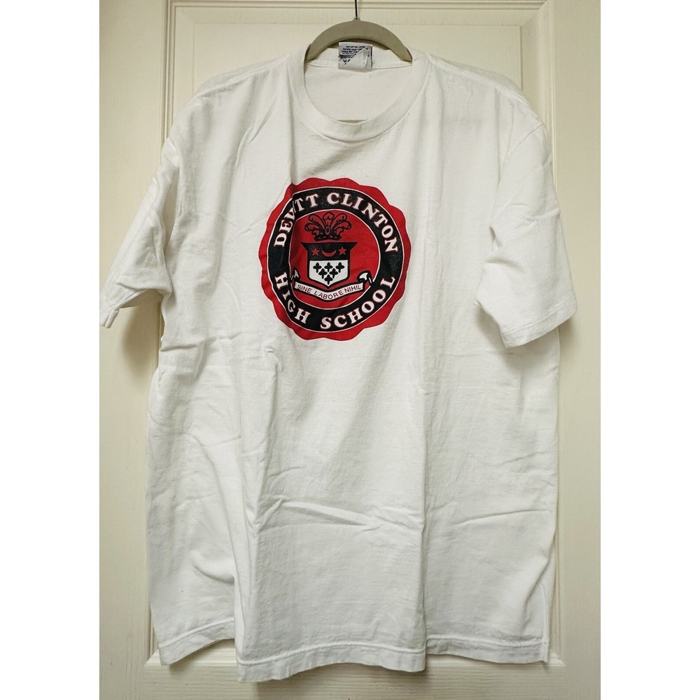 Vintage DeWitt Clinton High School Adult XL White Red TShirt Reebok Made In USA